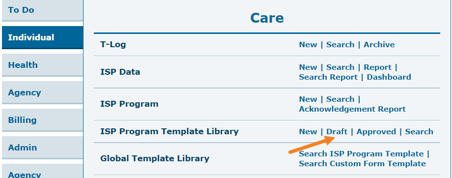 select program from isp program list