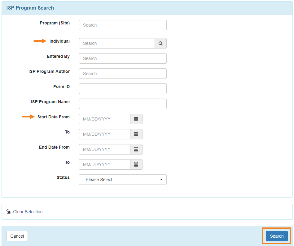 Image 2 ISP program on therap dashboard