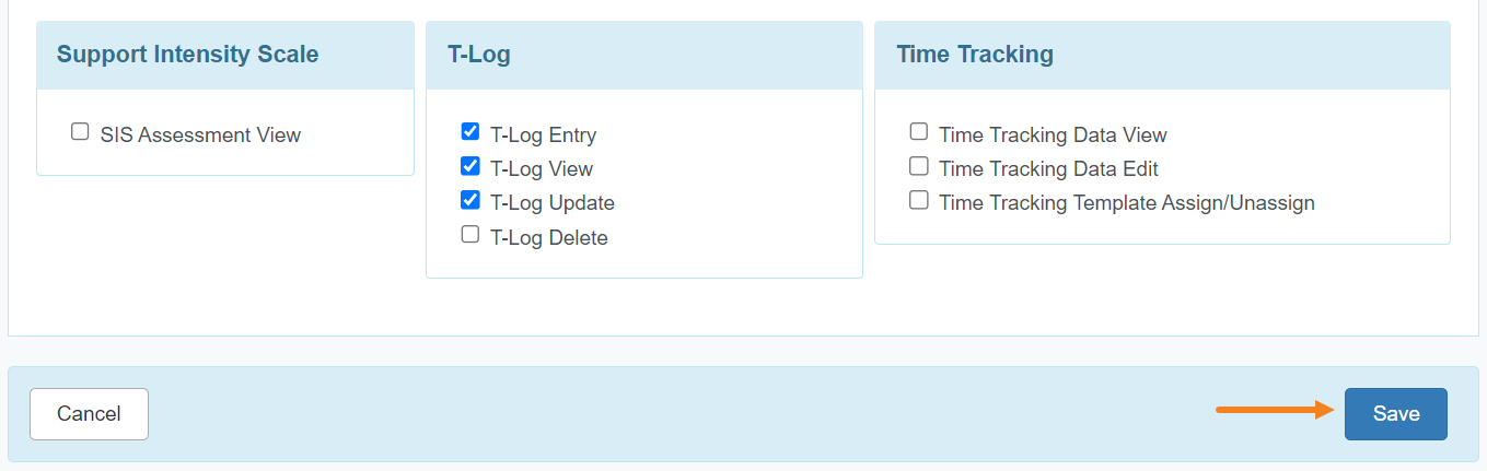 Saving Super Role ISP program on therap dashboard
