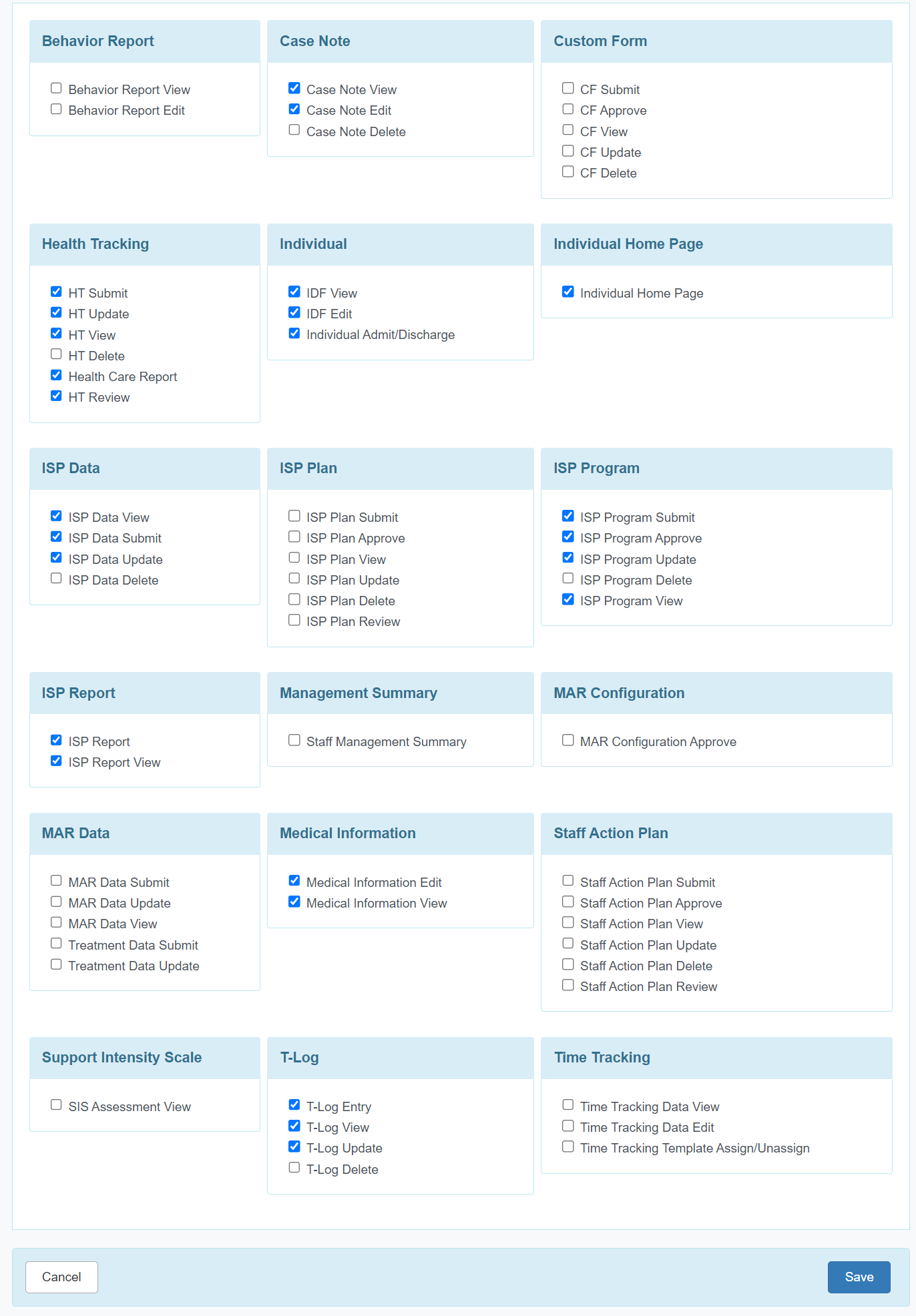 ISP program on therap dashboard