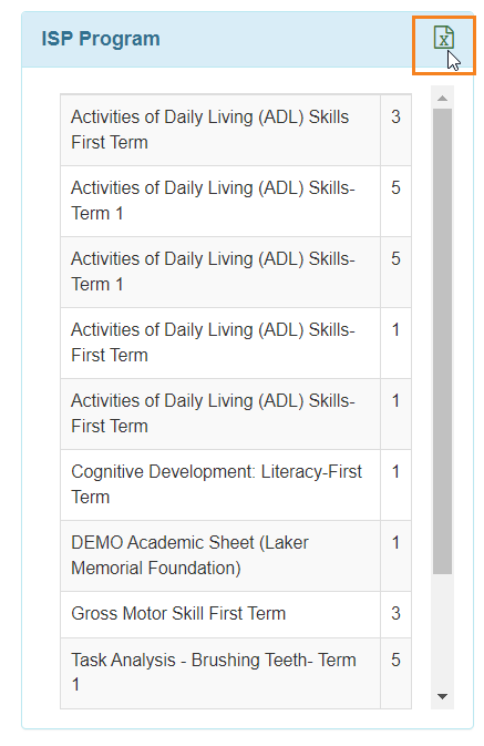excel icon select program from isp program list