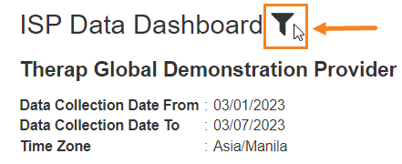 filter icon select program from isp program list