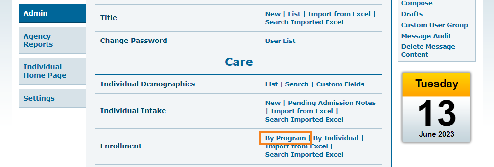 ISP program on therap dashboard