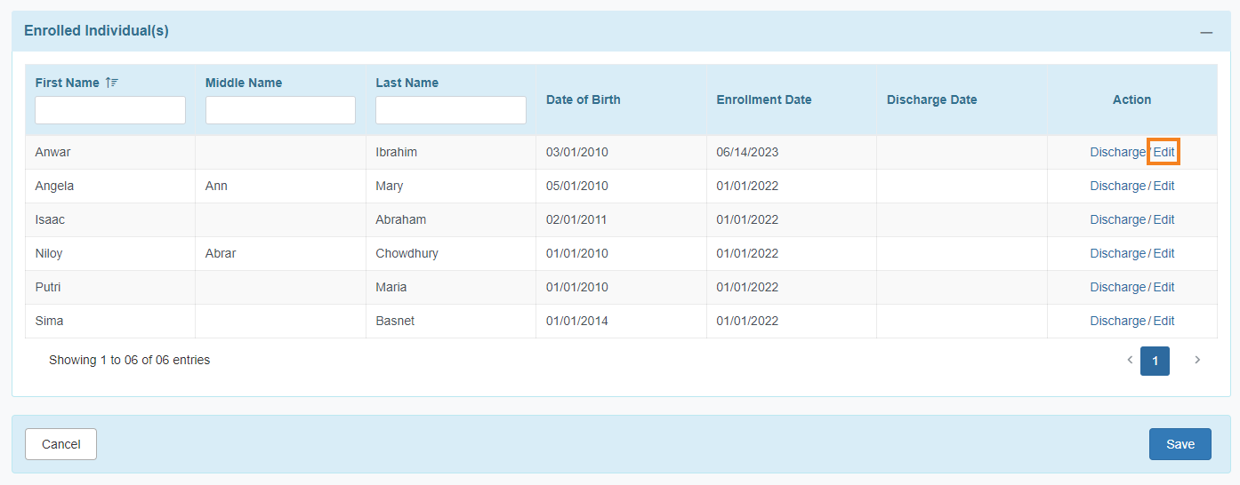 select program from isp program list