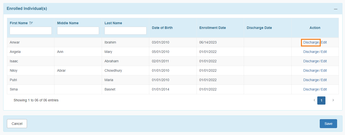 select program from isp program list