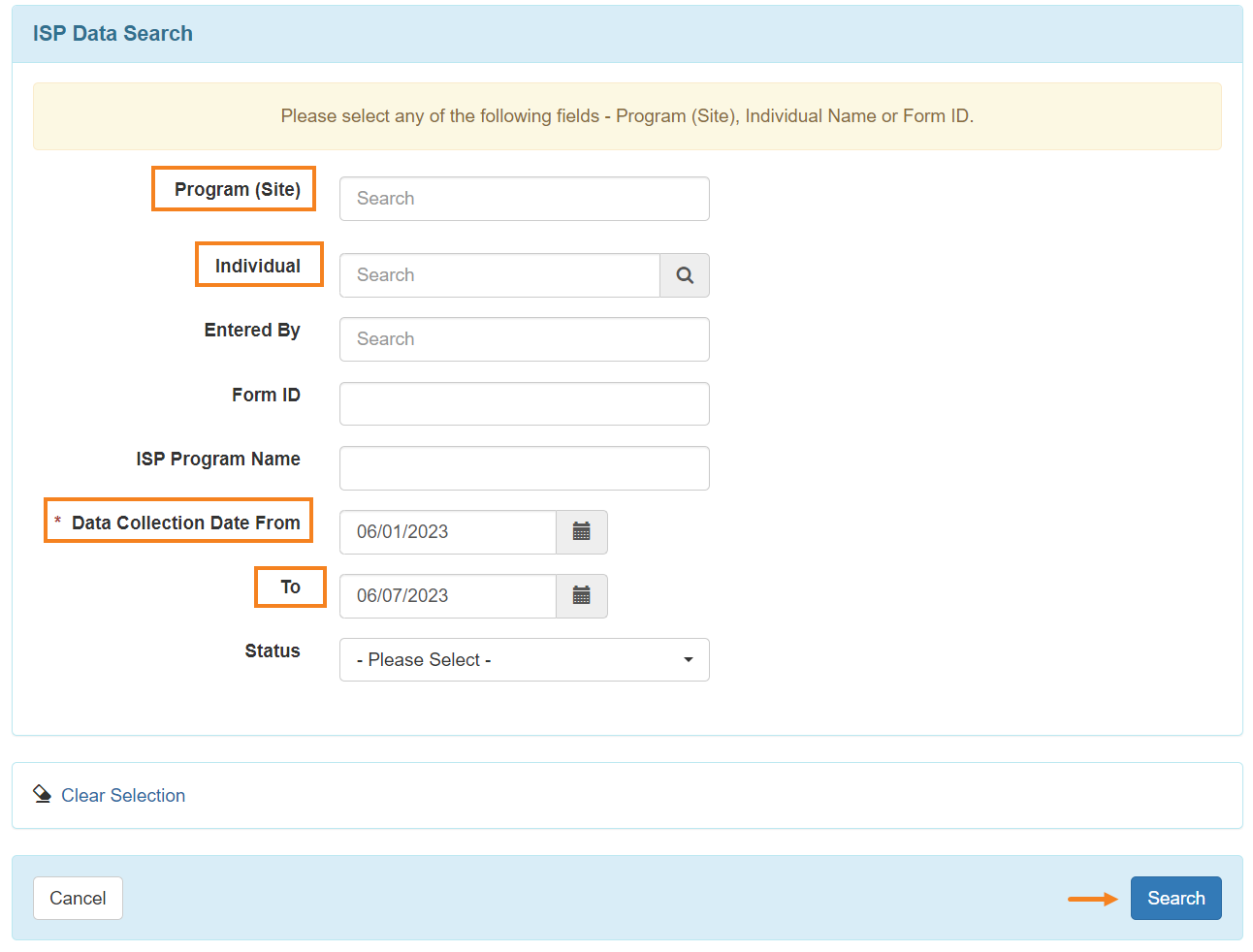 ISP program on therap dashboard