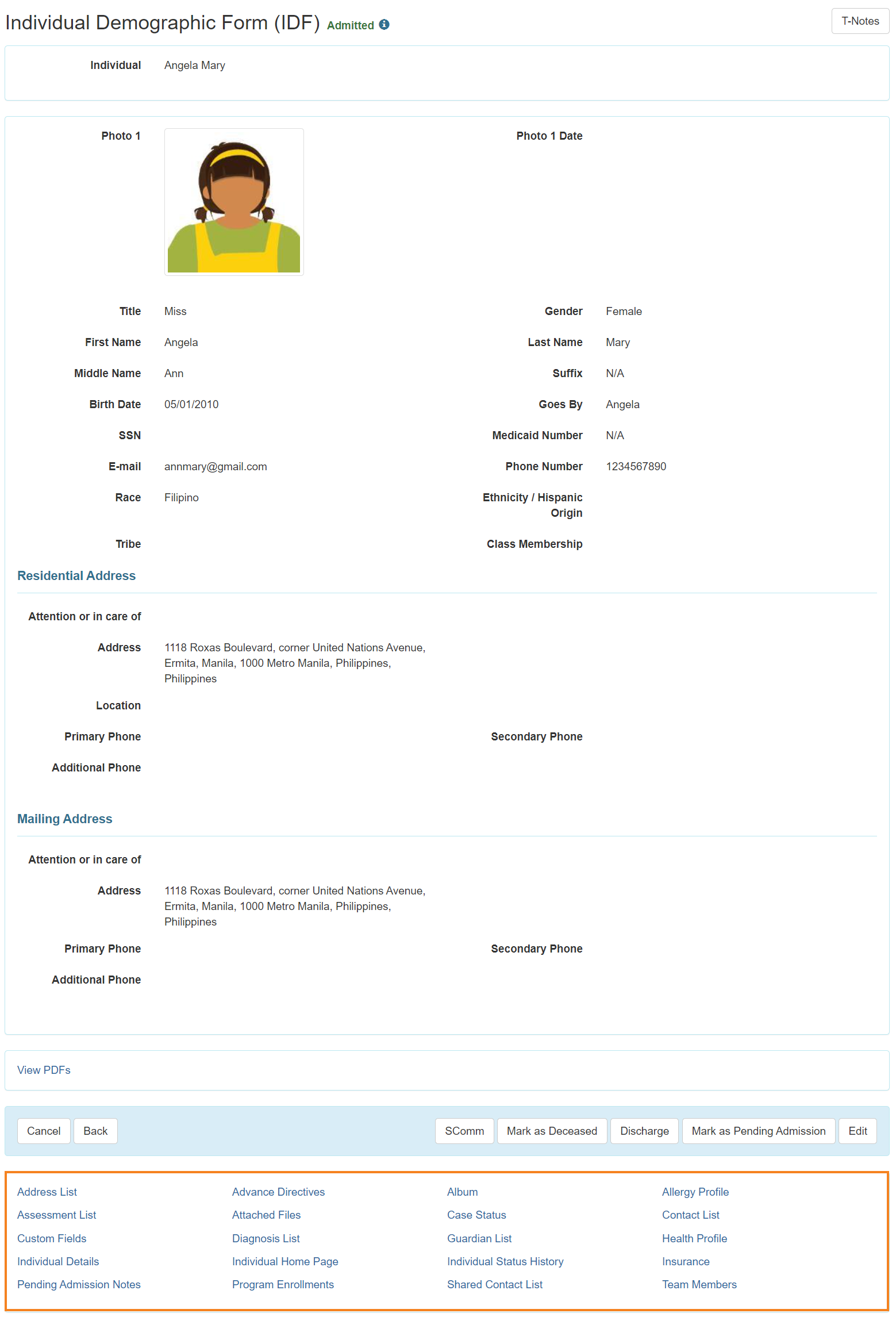 Image 4 ISP program on therap dashboard