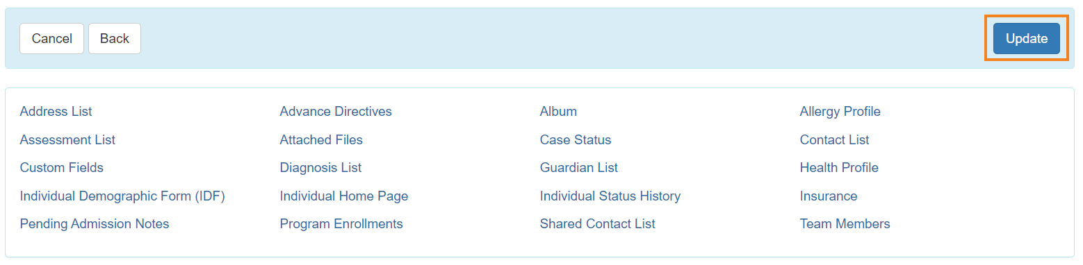 Update select program from isp program list