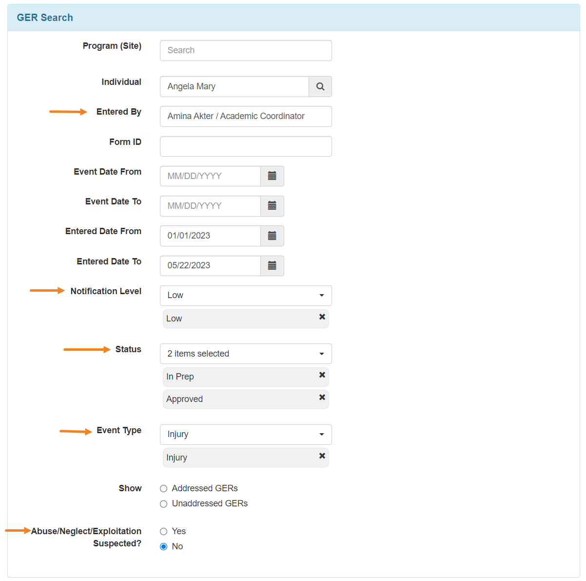 select program from isp program list