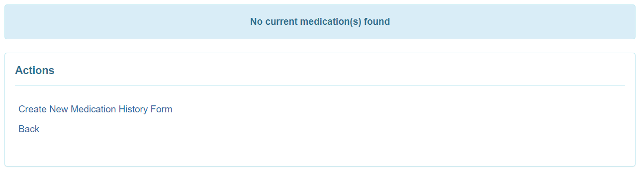 No Current Medication Found