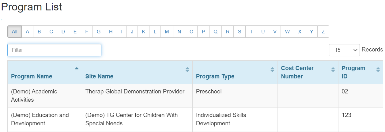 select program from isp program list