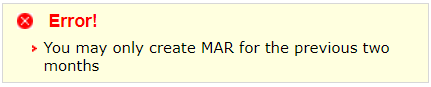 Selection Error Message