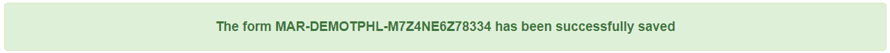 Success Message ISP program on therap dashboard