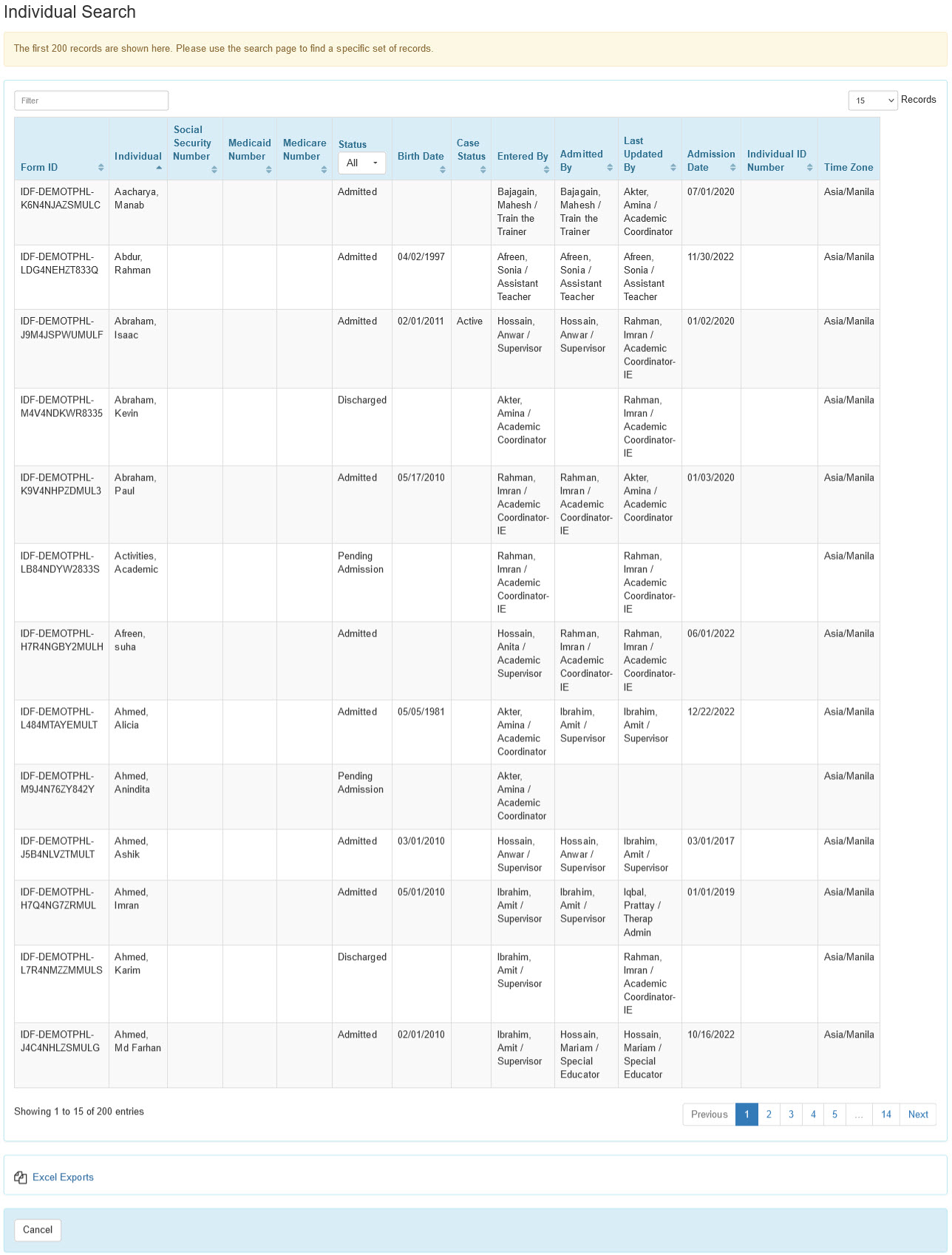 Create Contact List Therap Global