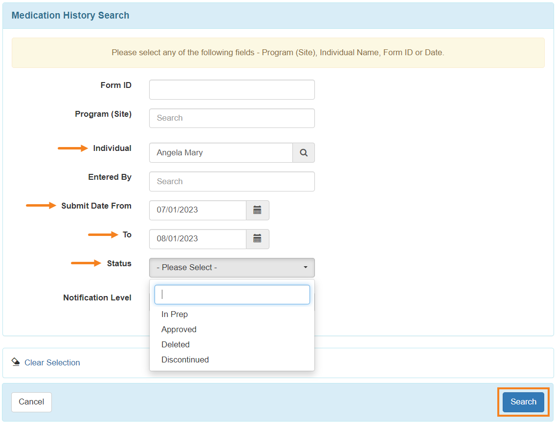 ISP program on therap dashboard