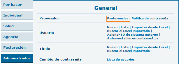 PREFENCES ISP program on therap dashboard