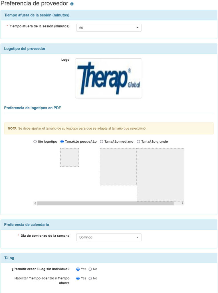 ISP program on therap dashboard