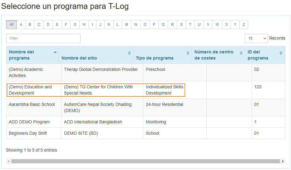 select program from isp program list