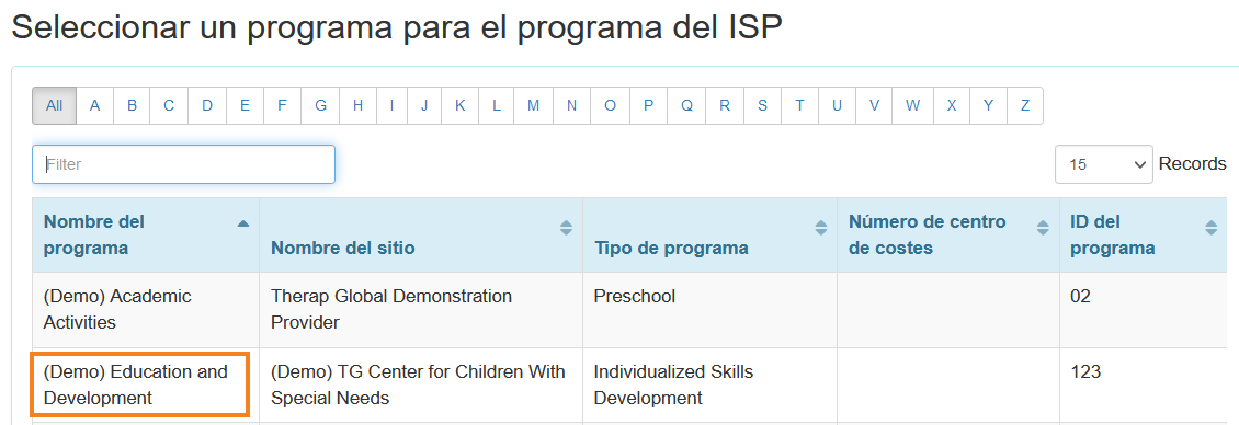 Image 2 select program from isp program list