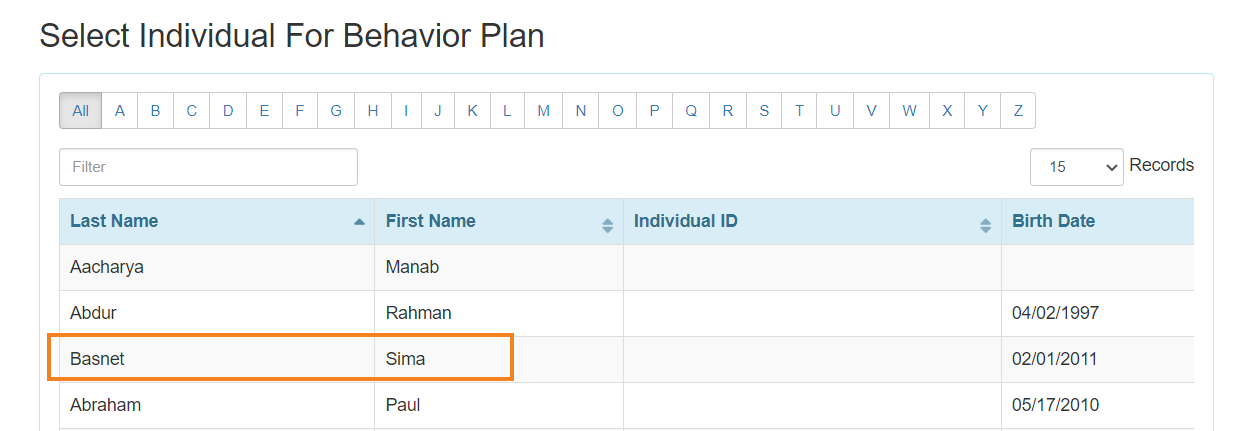 select program from isp program list