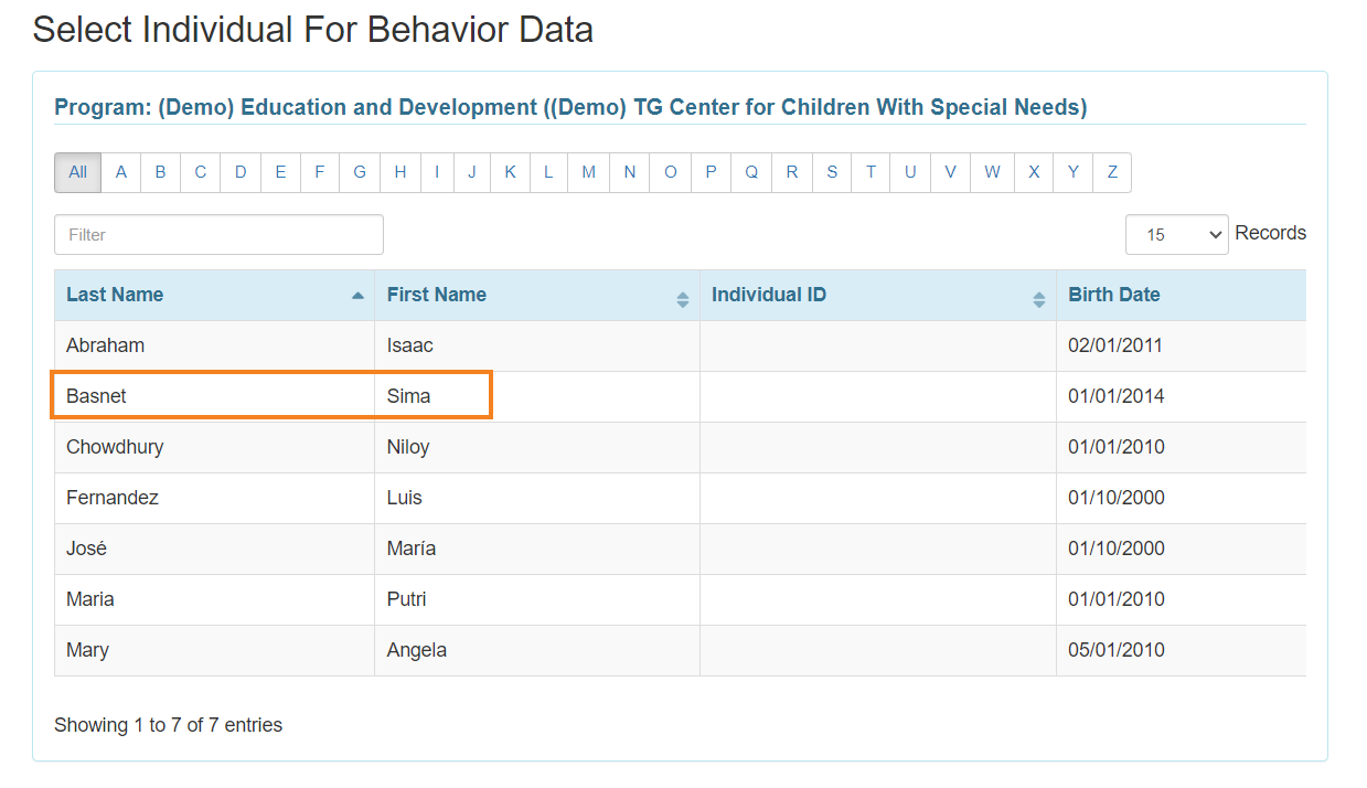 select program from isp program list