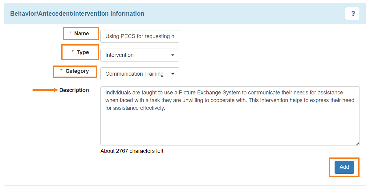 intervention add 222 select program from isp program list