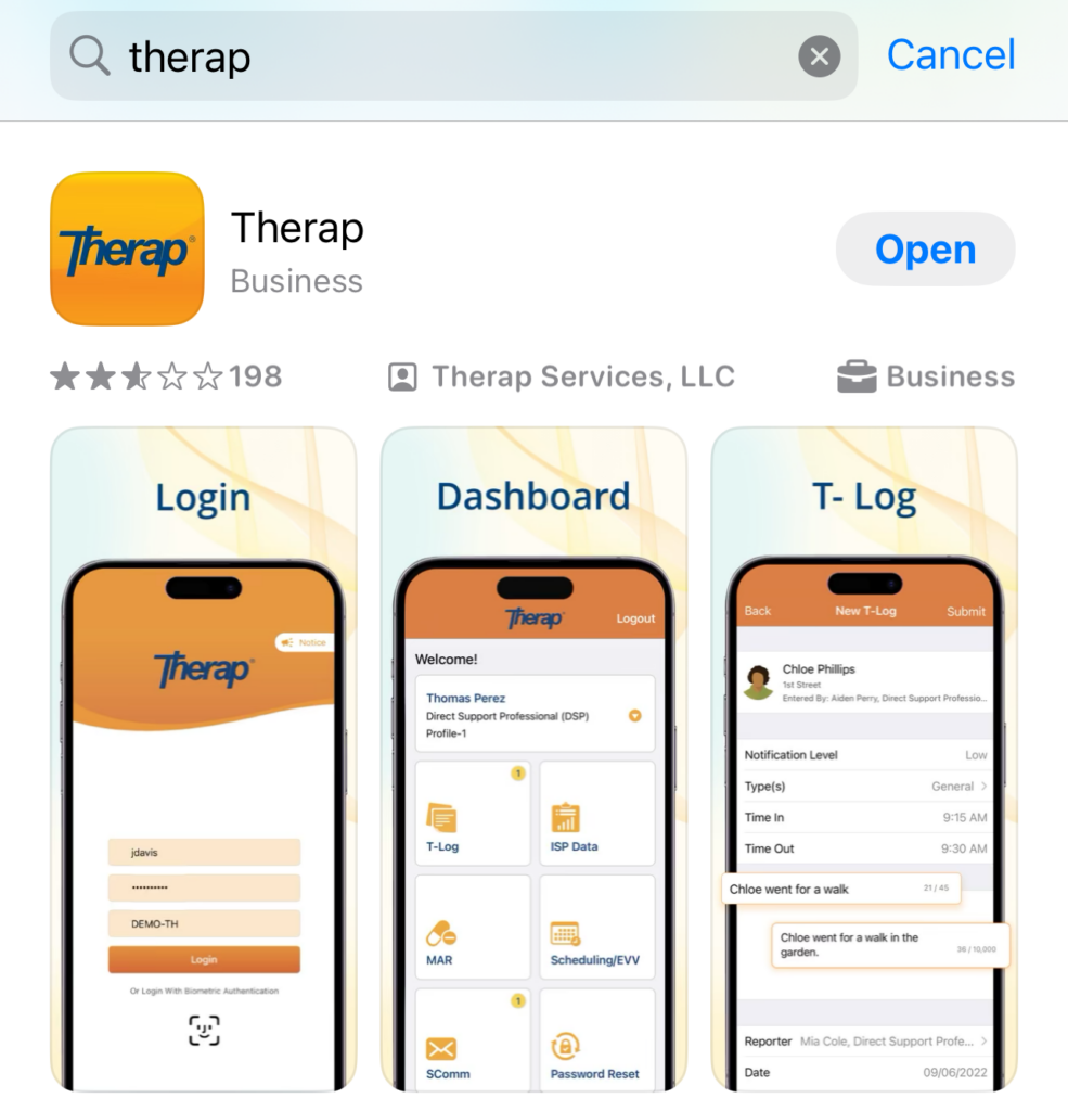 Open App select program from isp program list