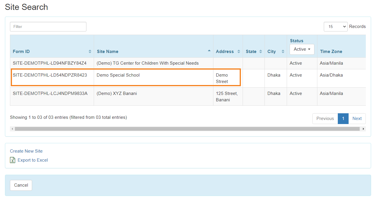 delete site 2 select program from isp program list