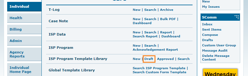 select program from isp program list