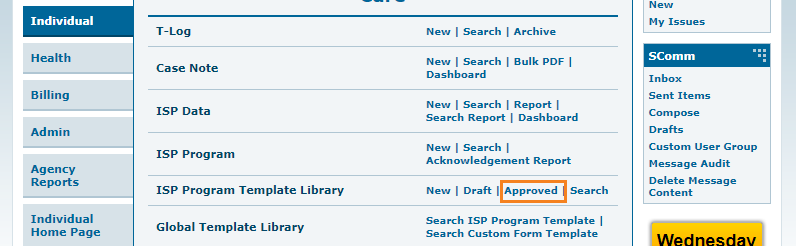 select program from isp program list