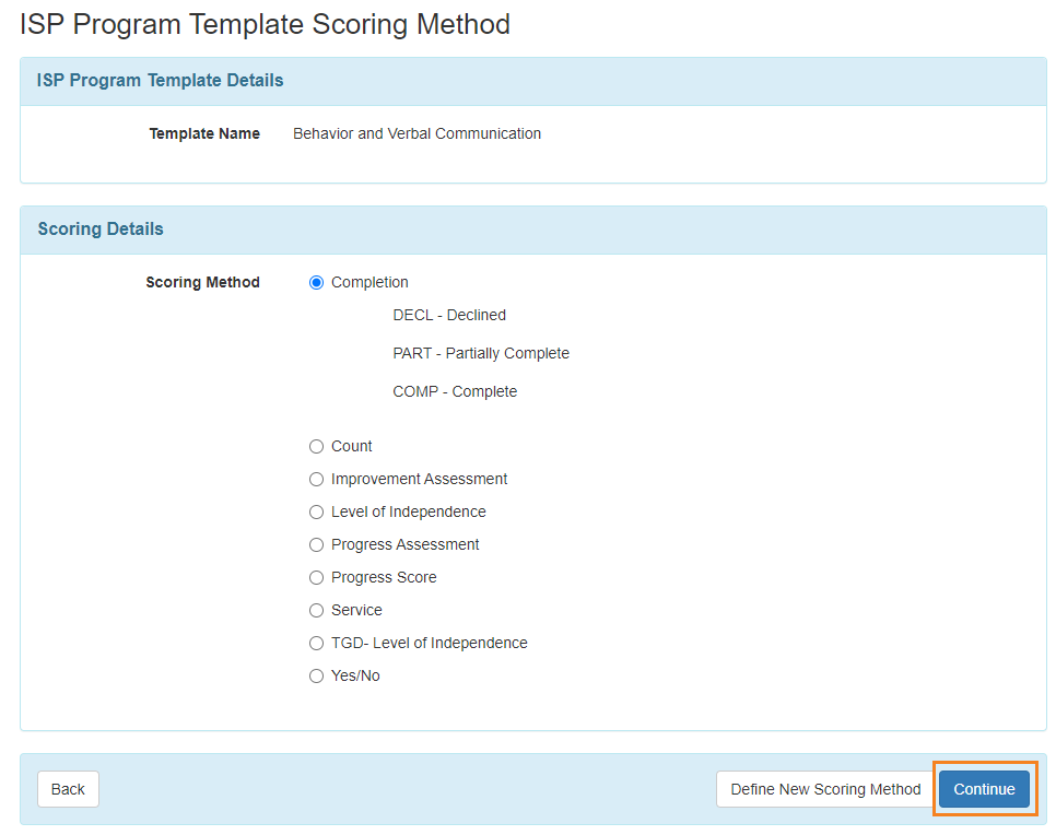 select program from isp program list