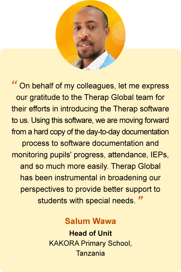 Salum Wawa Head of Unit KAKORA Primary School, Tanzania