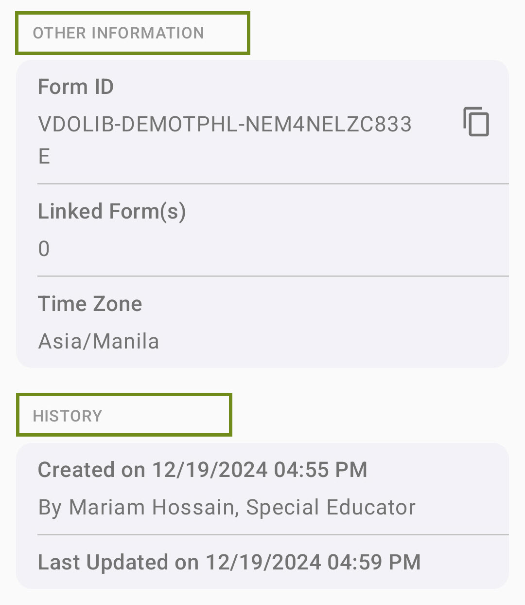 ISP program on therap dashboard