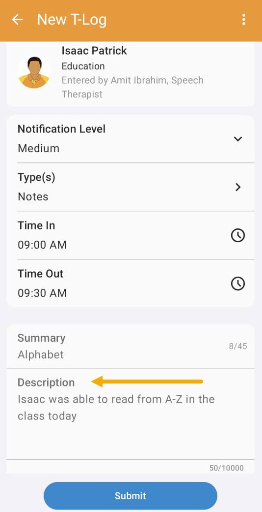 10 Enter Description ISP program on therap dashboard