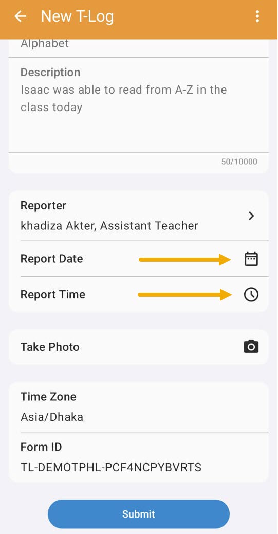 12 Reporter Date and Time ISP program on therap dashboard