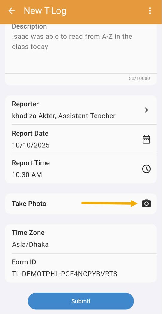 13 Take Photo select program from isp program list