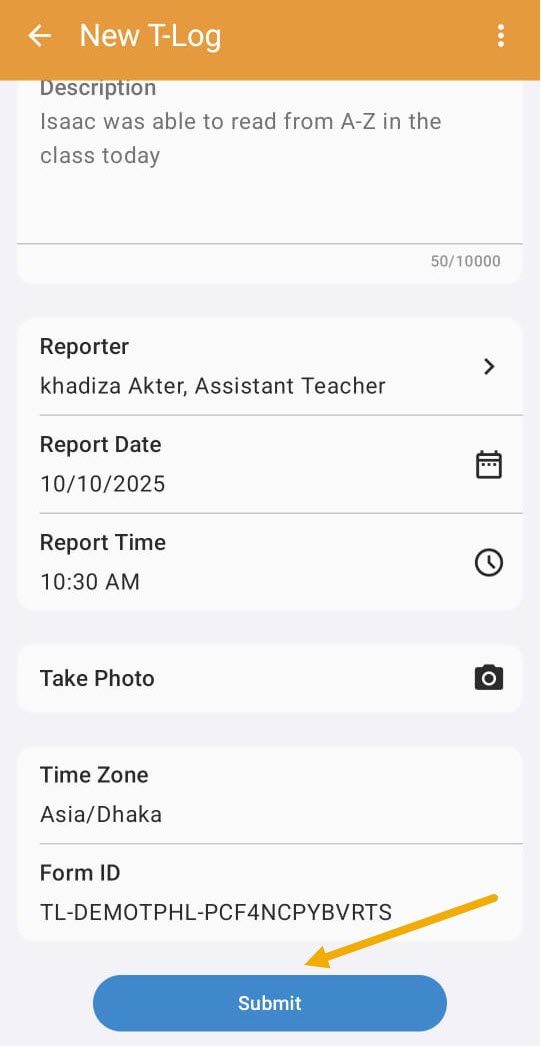 14 Submit T-Log select program from isp program list
