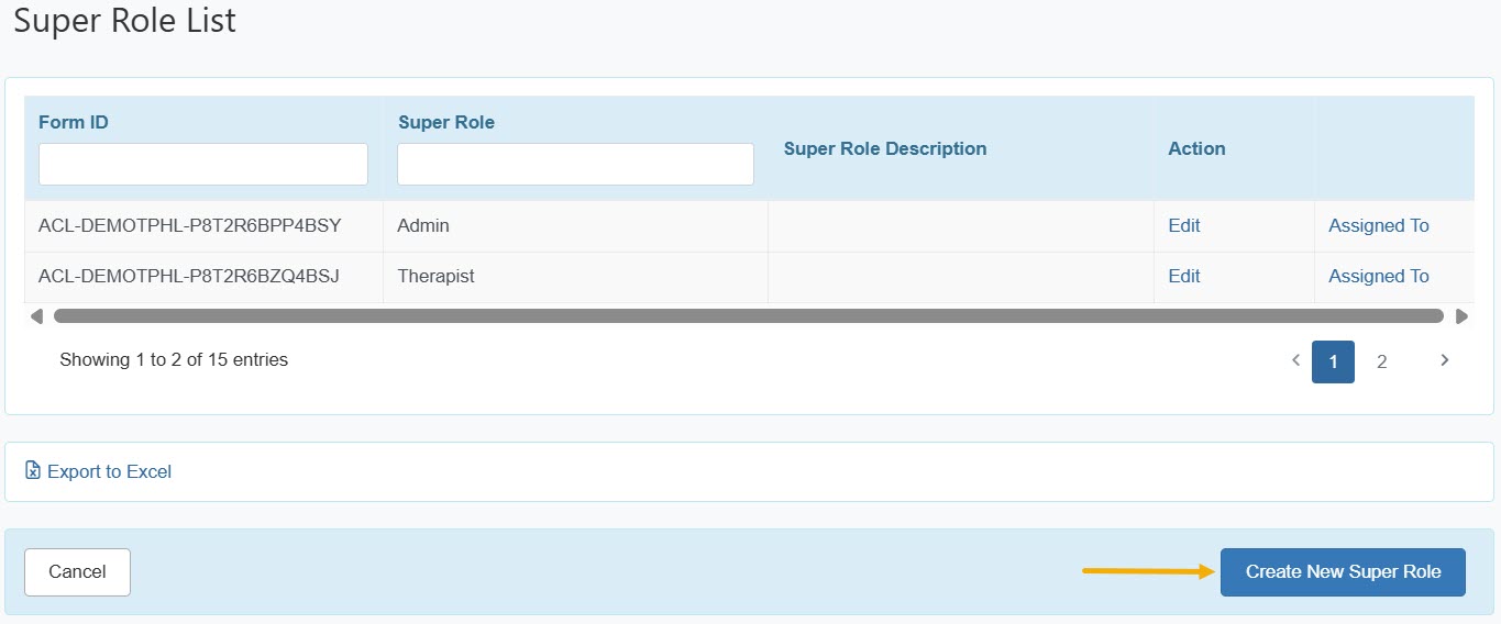 ISP program on therap dashboard