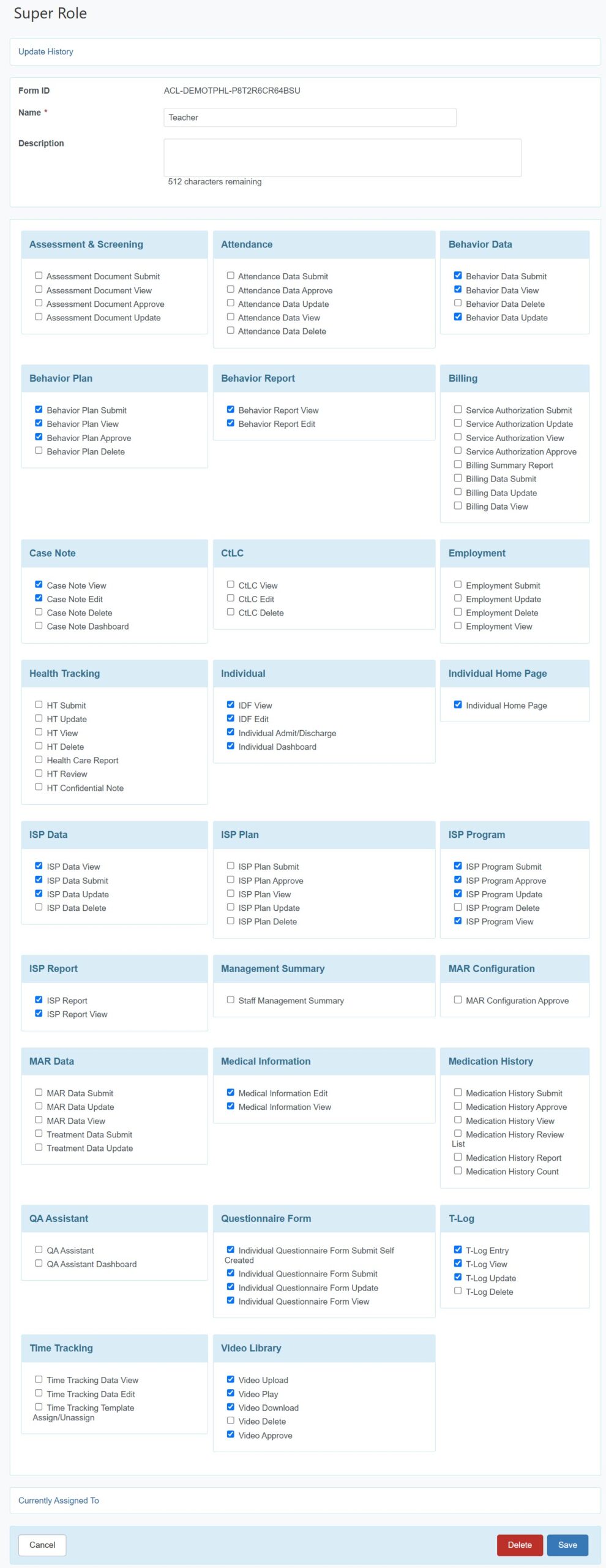 ISP program on therap dashboard