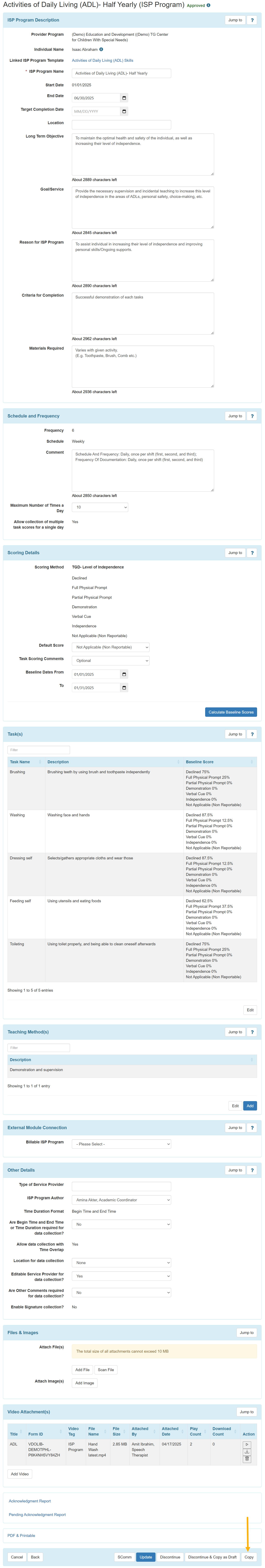 4 ISP Program Copy select program from isp program list