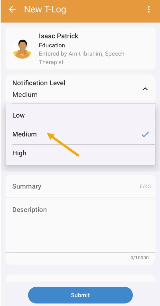 6.1 Notification Level ISP program on therap dashboard