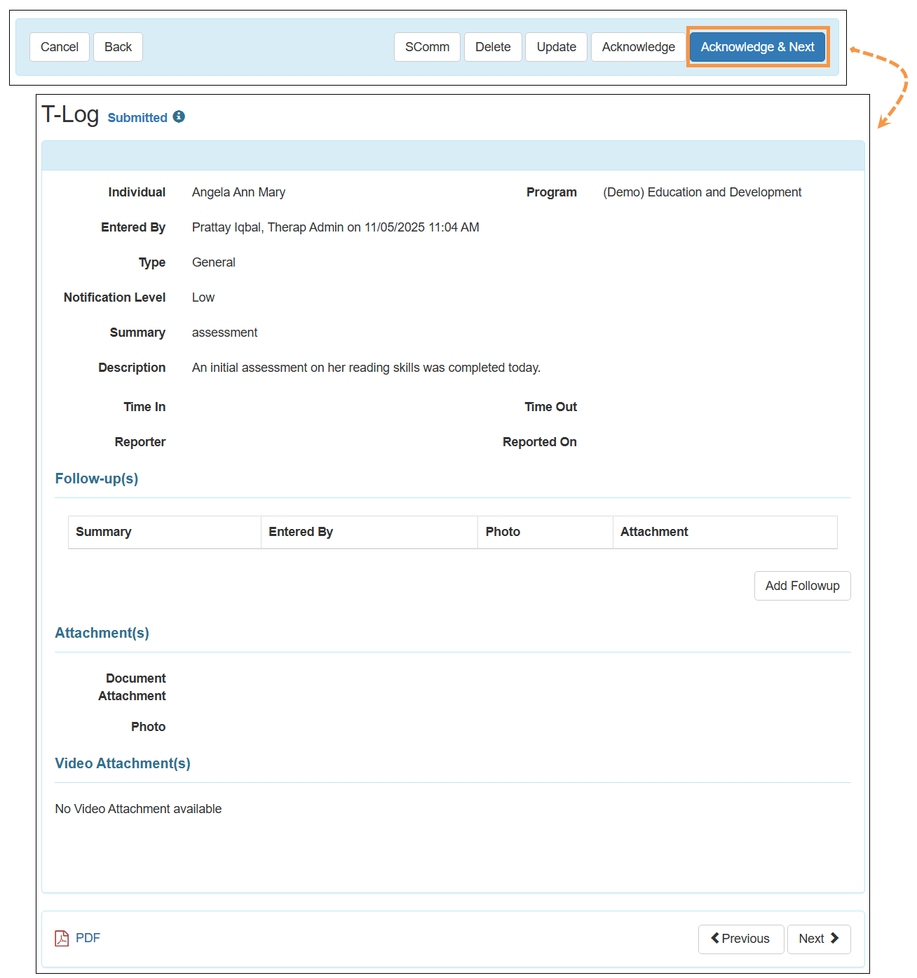 Ack-Next-2- select program from isp program list