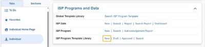 Create ISP Program Template - Therap Global