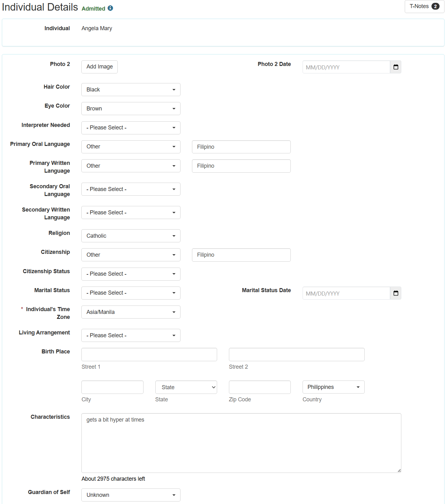 Individual Details – add details select program from isp program list