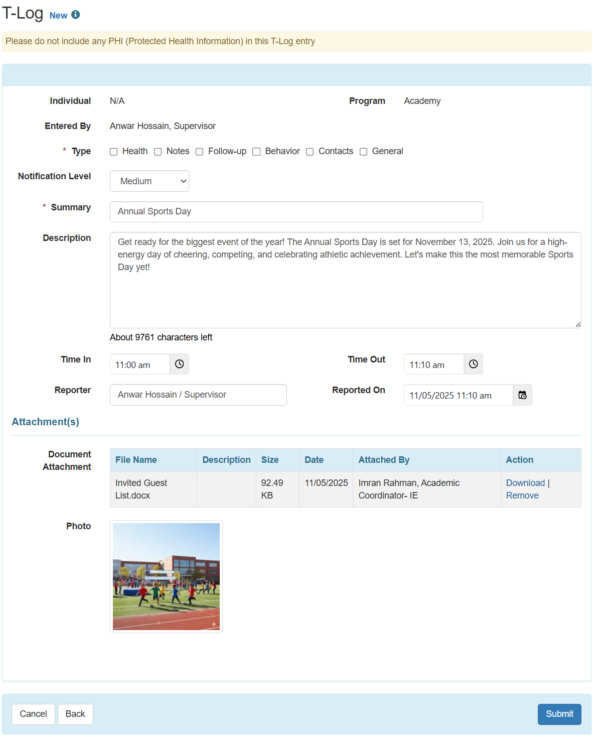 select program from isp program list